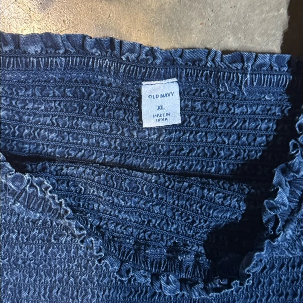 Old Navy Navy Blue Chambray Midi Dress Size XL